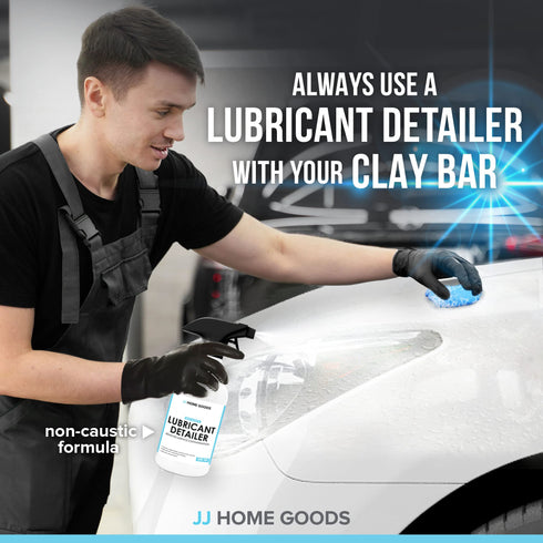 JJ CARE Clay Bar Kit - includes 3 Car Clay Bars for Auto Detailing (3x100g) + 16.9 fl. oz Clay Bar Lubricant + 2 Microfiber Cloths for Scratch-Free Finishing, Essential Clay Bar Kit for Car Detailing